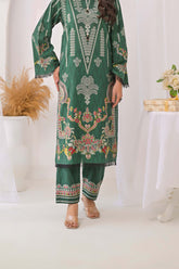 2 piece - Emerald Festive Jacquard. JO2P-8