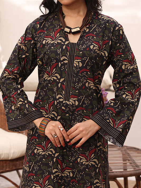 Riley Gul-e-Siyah 2 Piece Digital Printed Summer Lawn Suit for Women | Regular Fit Kurti & Wide Leg Trouser | Premium Stitched Collection