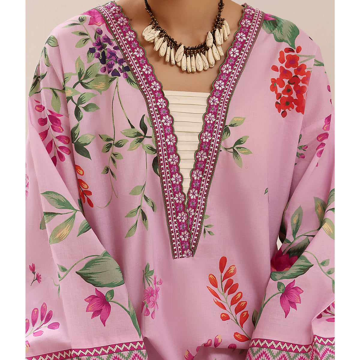 Lilac Blossom - 2 Pc Embroidered Lawn Co-Ord Set ( PLE2P-16 )