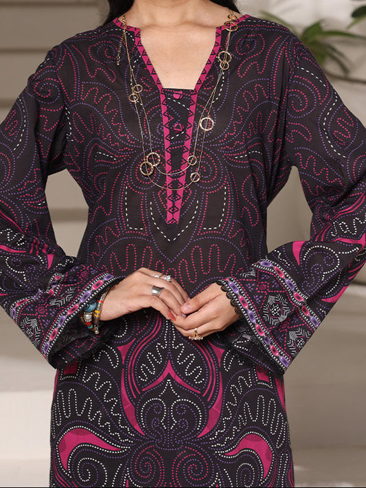 Riley Polka Heritage 2 Piece Digital Printed Summer Lawn Suit for Women | Relax Fit Kurti & Wide Leg Trouser | Premium Stitched Collection