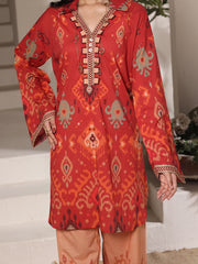 Ikat Impulse Women’s Stitched Lawn Suit | Digital Print Straight Shirt & Trouser | Ready to Wear
