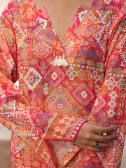 Riley Sunset Mosaic 2 Piece Digital Printed Summer Lawn Suit for Women | Straight Fit Kurti & Trouser | Premium Stitched Collection