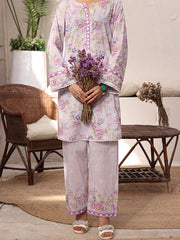 Floral Mist Women’s Premium Lawn 2 Piece Stitched Suit | Digital Print Shirt & Trouser | Soft Lilac