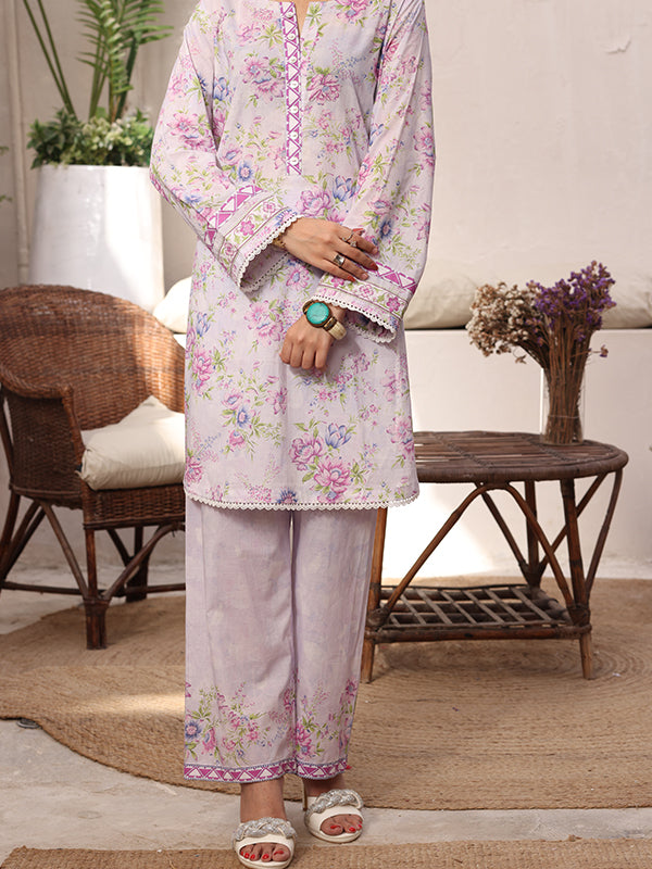 Floral Mist - 2 Pc Printed Lawn Co-Ord Set ( PL2P-3 )