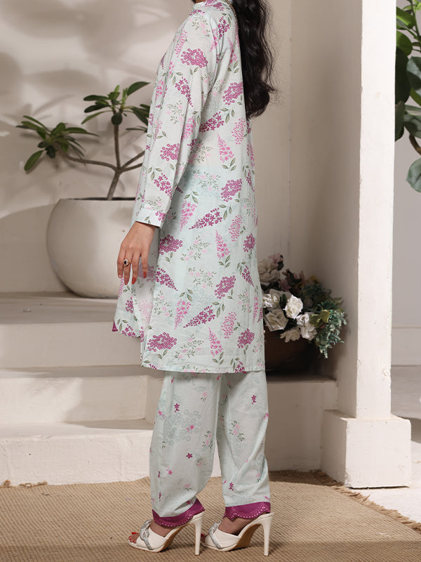 Mint Meadow - 2 PC Printed Lawn Co-Ord Set ( PL2P-4 )