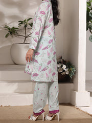 Mint Meadow Women’s Premium Lawn 2 Piece Stitched Suit | Digital Print Shirt & Trouser | Pastel Mint