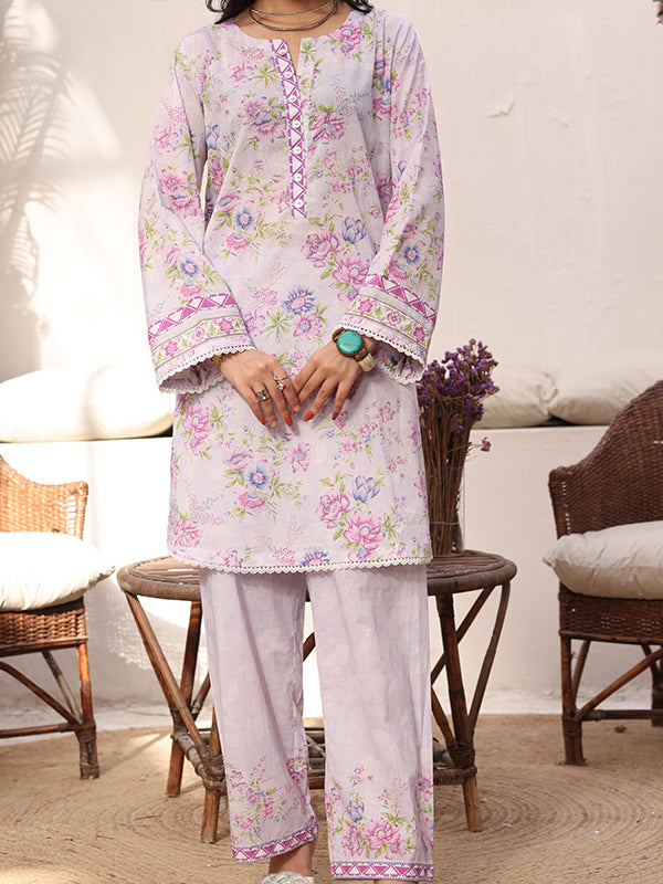 Floral Mist - 2 Pc Printed Lawn Co-Ord Set ( PL2P-3 )