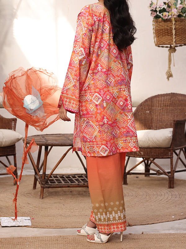 Sunset Mosaic - 2 Pc Printed Lawn Co-Ord Set ( PL2P-9 )