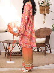 Riley Sunset Mosaic 2 Piece Digital Printed Summer Lawn Suit for Women | Straight Fit Kurti & Trouser | Premium Stitched Collection