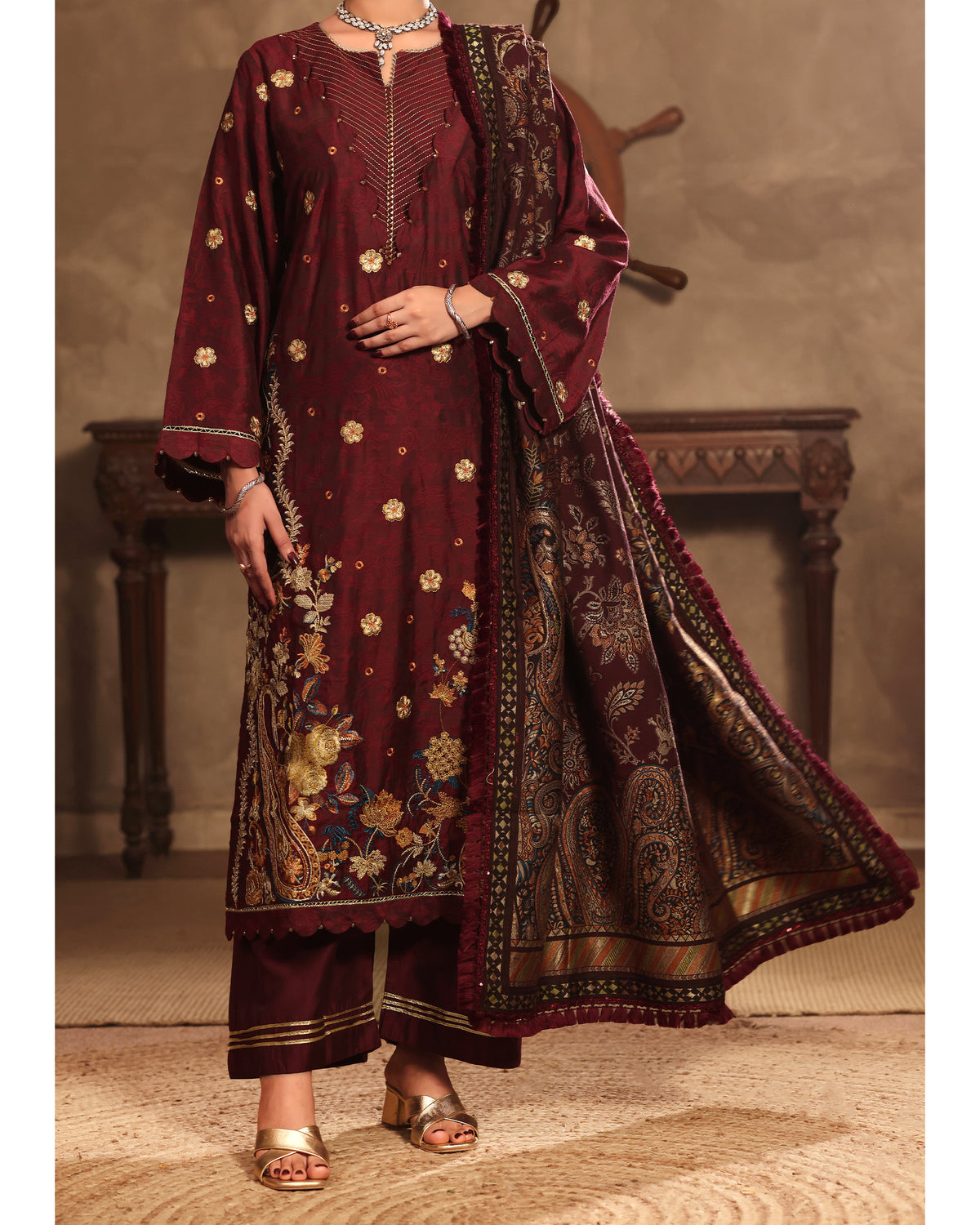 Alure - Viscose Silk Self-Jacquard 3Pc