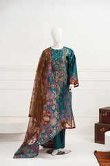 3 piece - Rang Mahal Viscose Silk Self-Jacquard.
