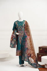 3 piece - Rang Mahal Viscose Silk Self-Jacquard.