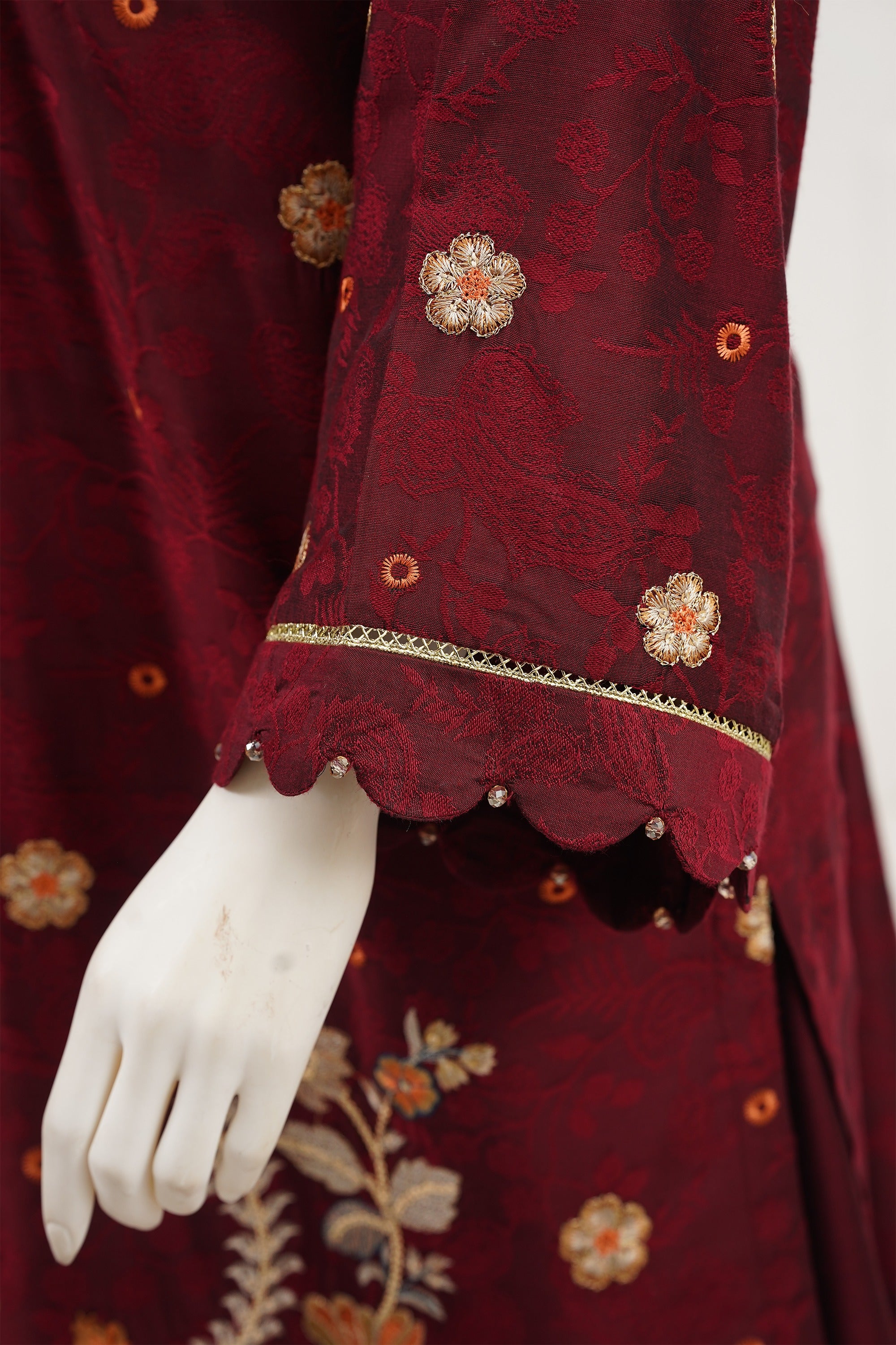 3 piece - Alure Viscose Silk Self Jacquard.