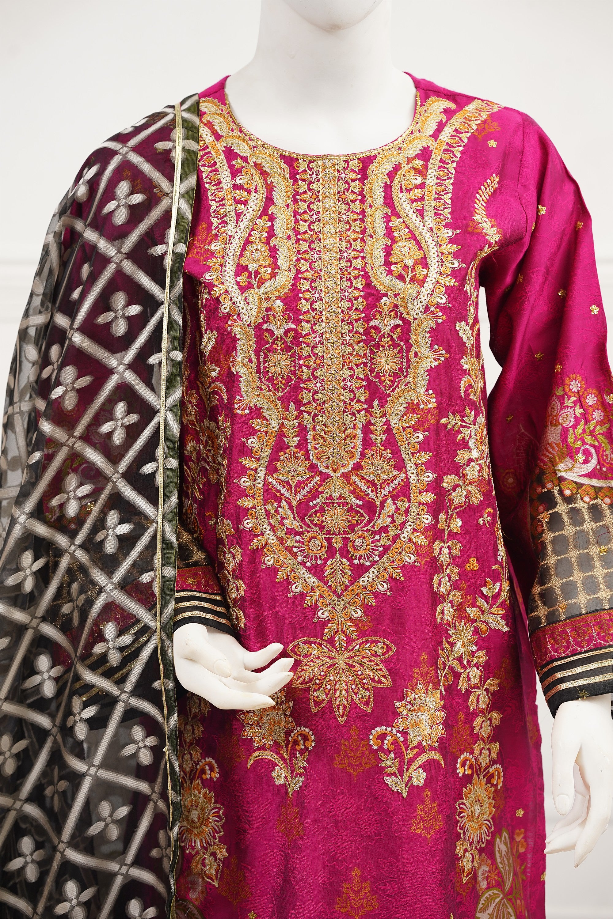 3 piece - Gulzar Viscose Silk Self-Jacquard.