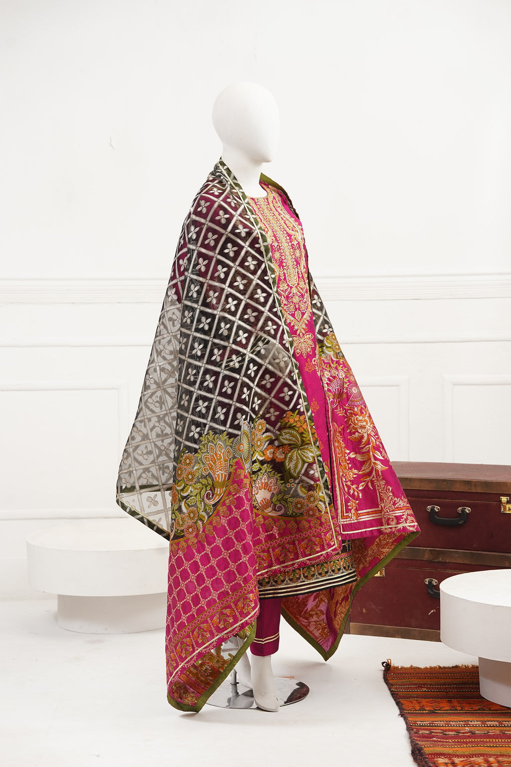 3 piece - Gulzar Viscose Silk Self-Jacquard.