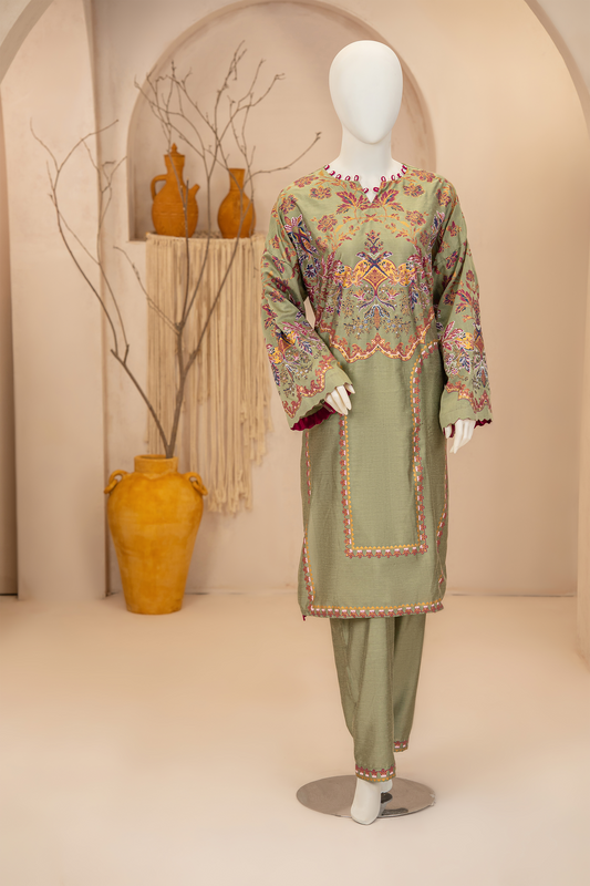 2 piece - Matcha Viscose Silk.