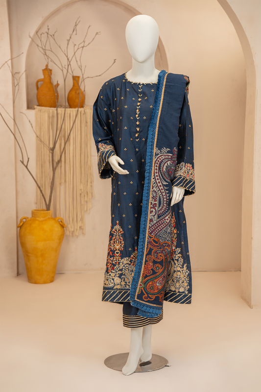 3 piece - Persian Jewel Viscose Silk Self-Jacquard. JP3P-1