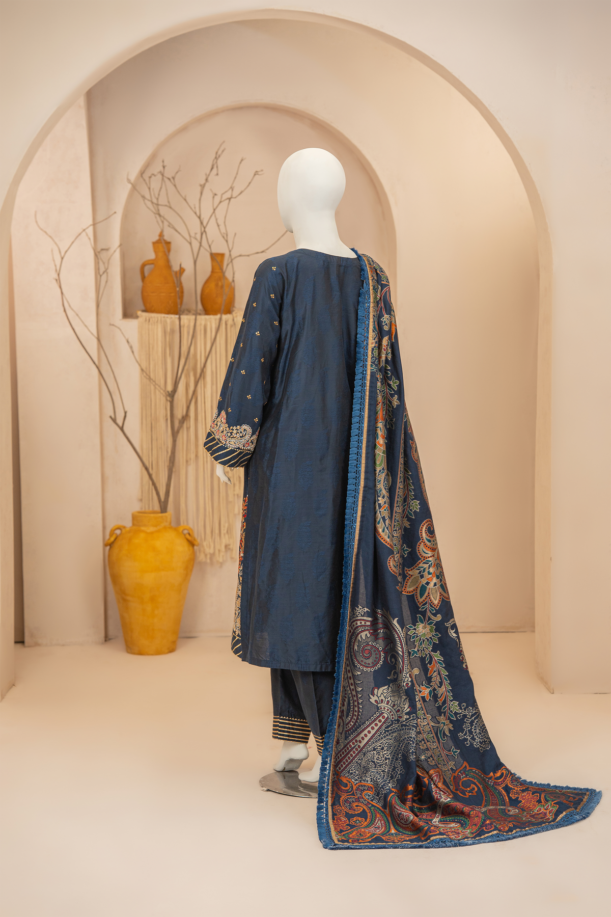 3 piece - Persian Jewel Viscose Silk Self-Jacquard. JP3P-1