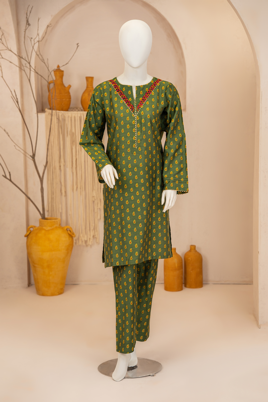 2 piece - Emerald Viscose Silk Jacquard.  JO2P.8