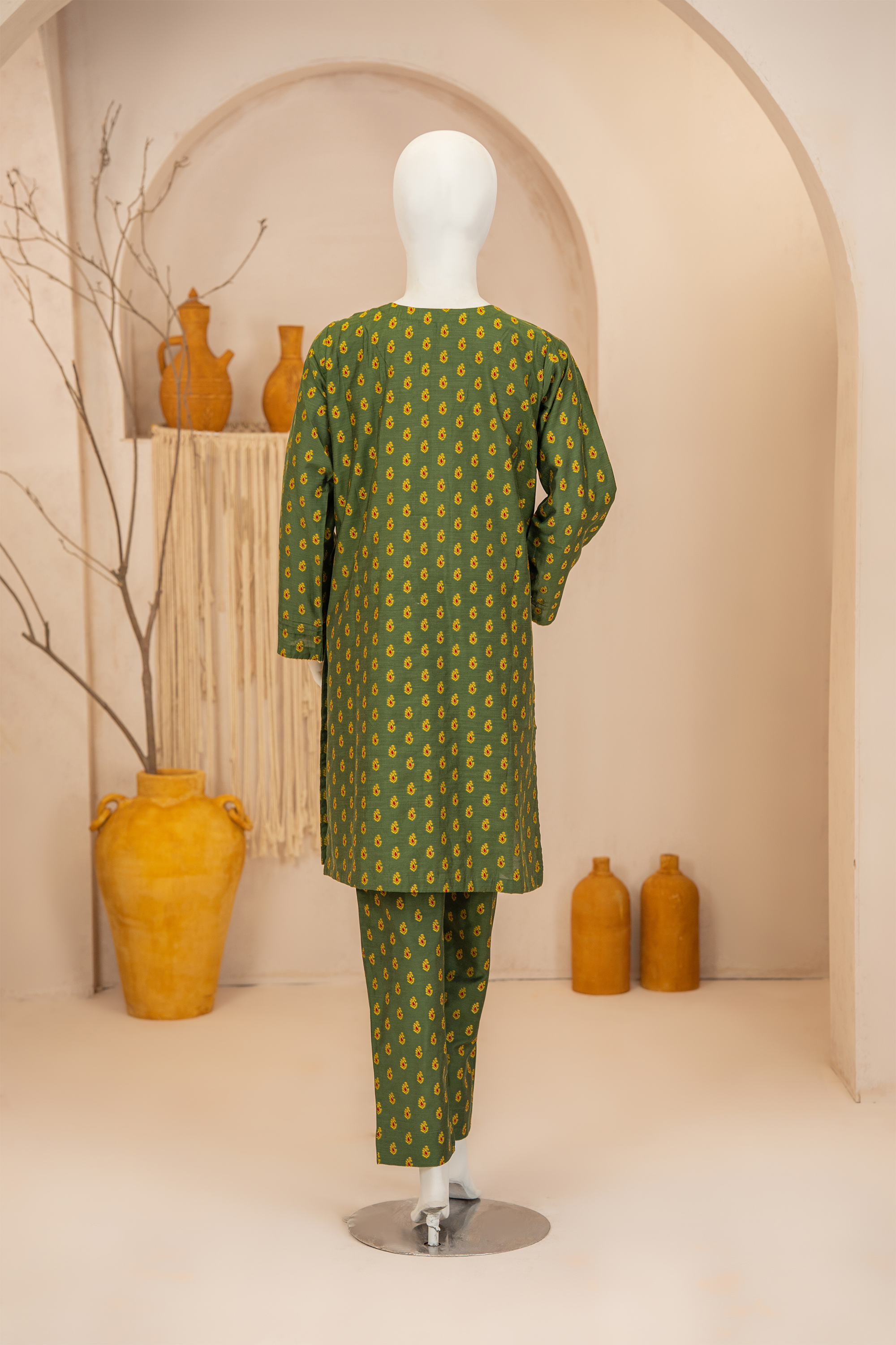 2 piece - Emerald Viscose Silk Jacquard.  JO2P.8