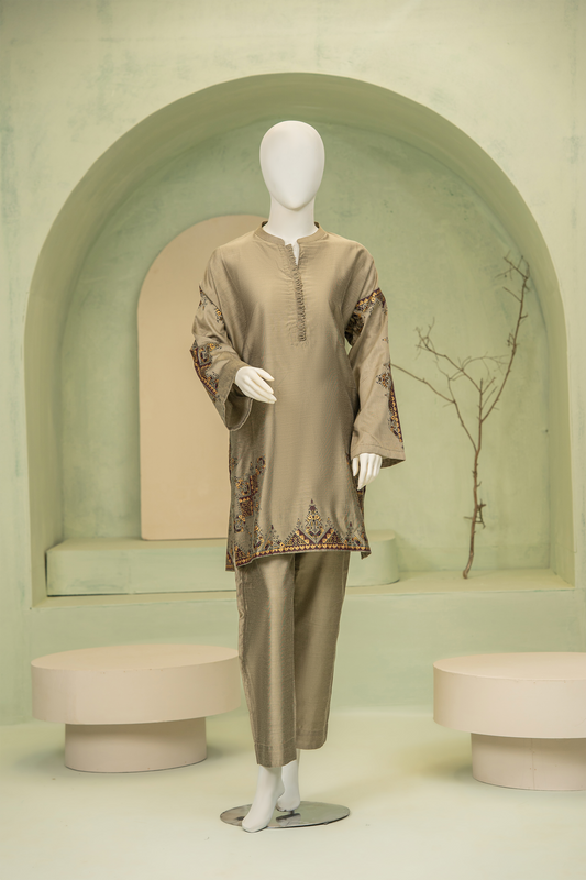 2 piece - Sand Viscose Silk. JRS2P-1