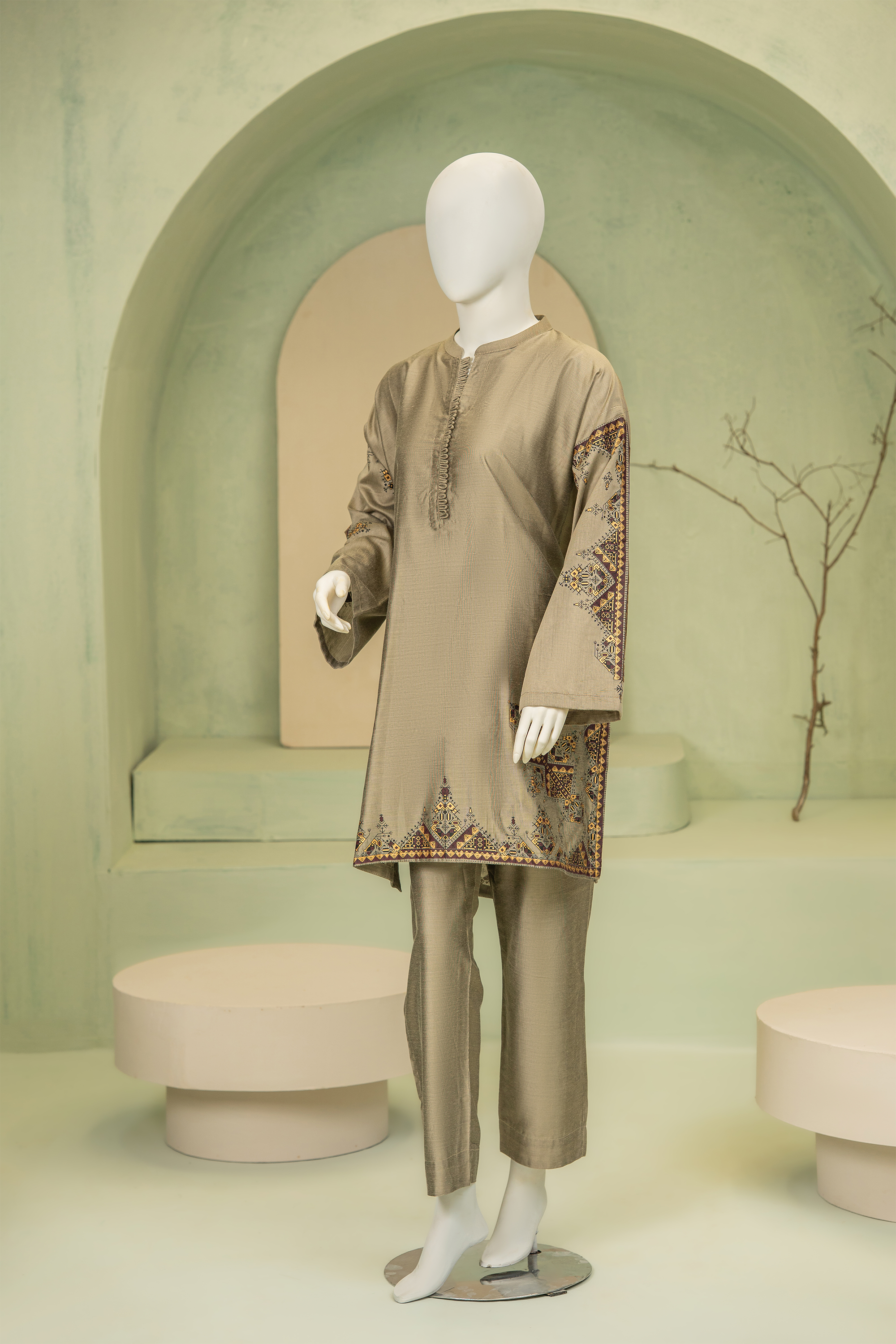 2 piece - Sand Viscose Silk. JRS2P-1