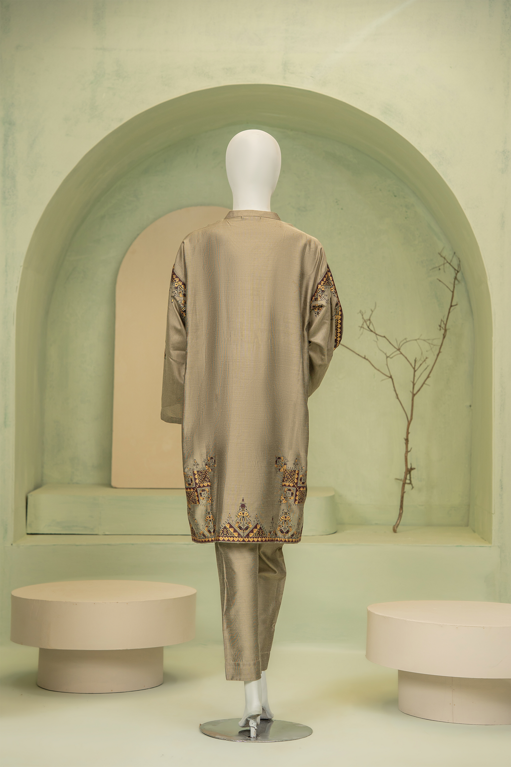 2 piece - Sand Viscose Silk. JRS2P-1