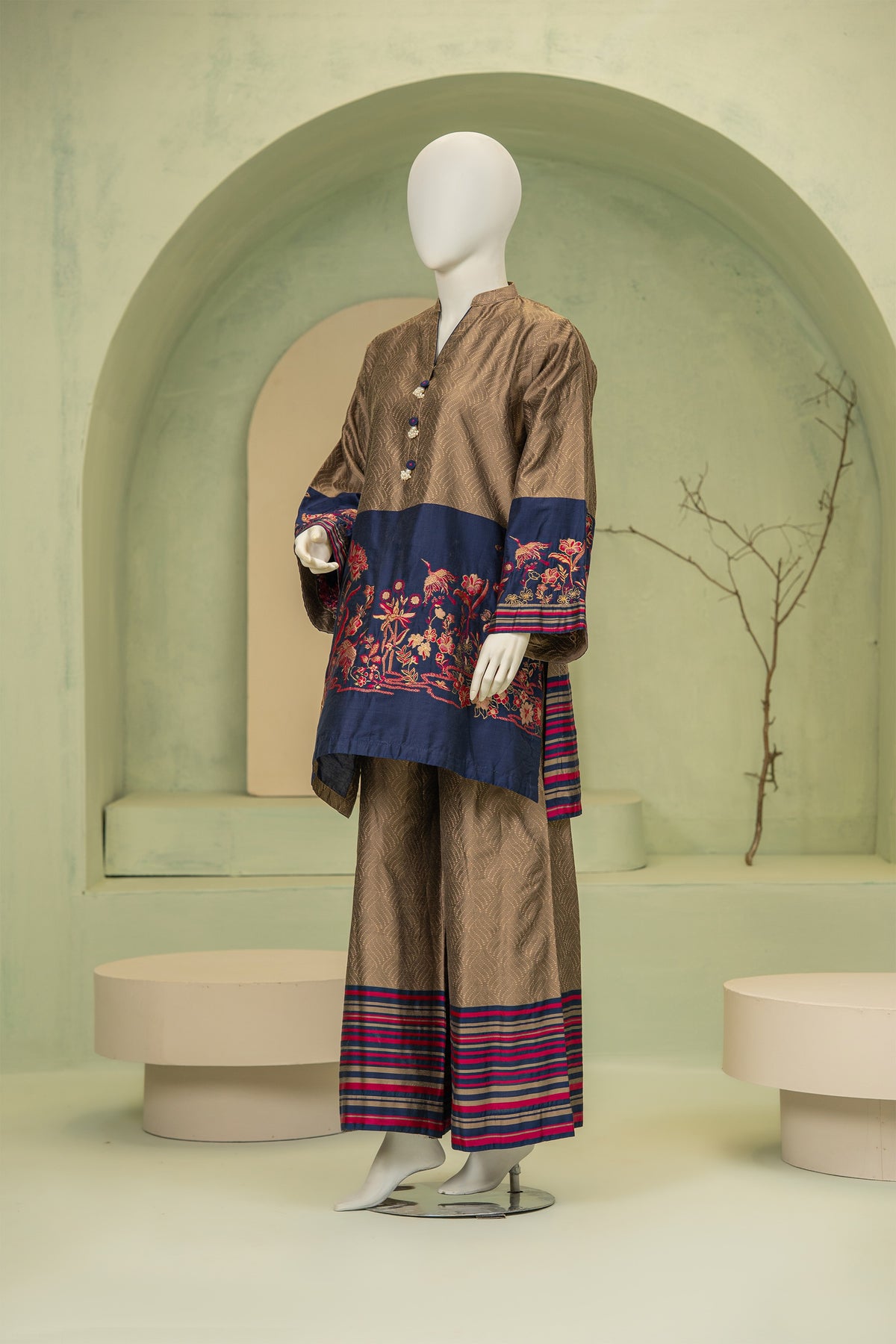 2 piece - GARDENIA  Viscose Silk. JSD2P-2