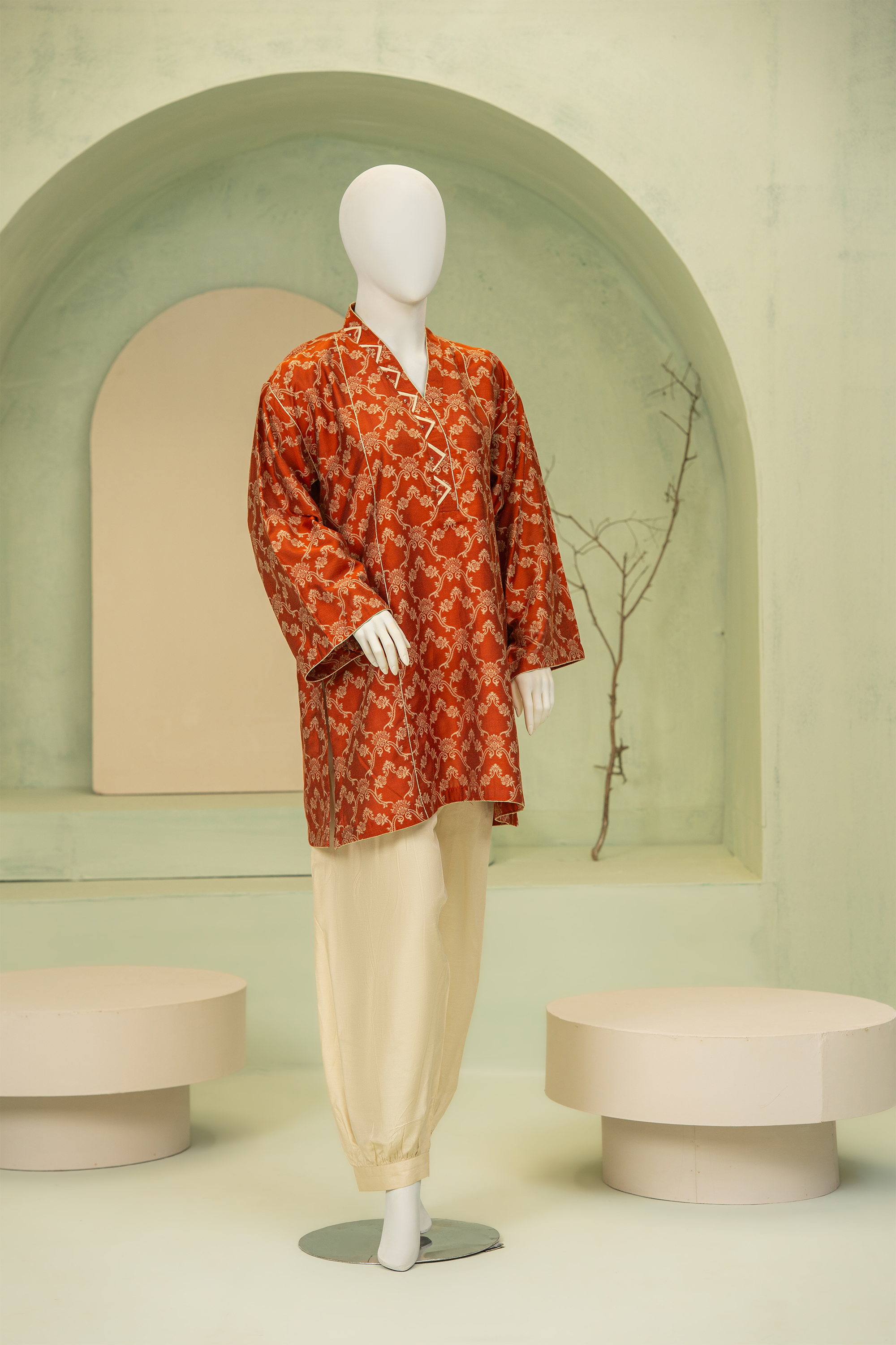2 piece - Damask Viscose Silk Jacquard. JR2P-4