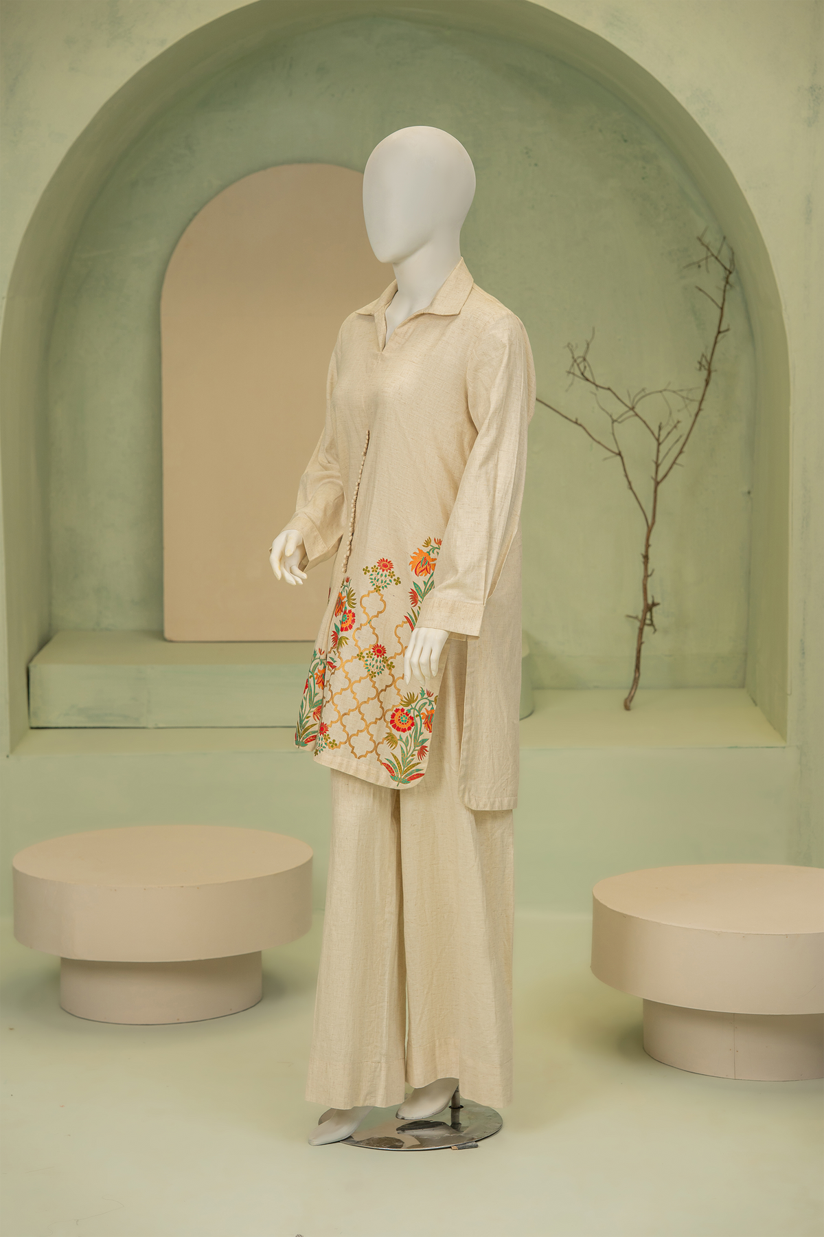 2 piece - Floral Bunch Linen.