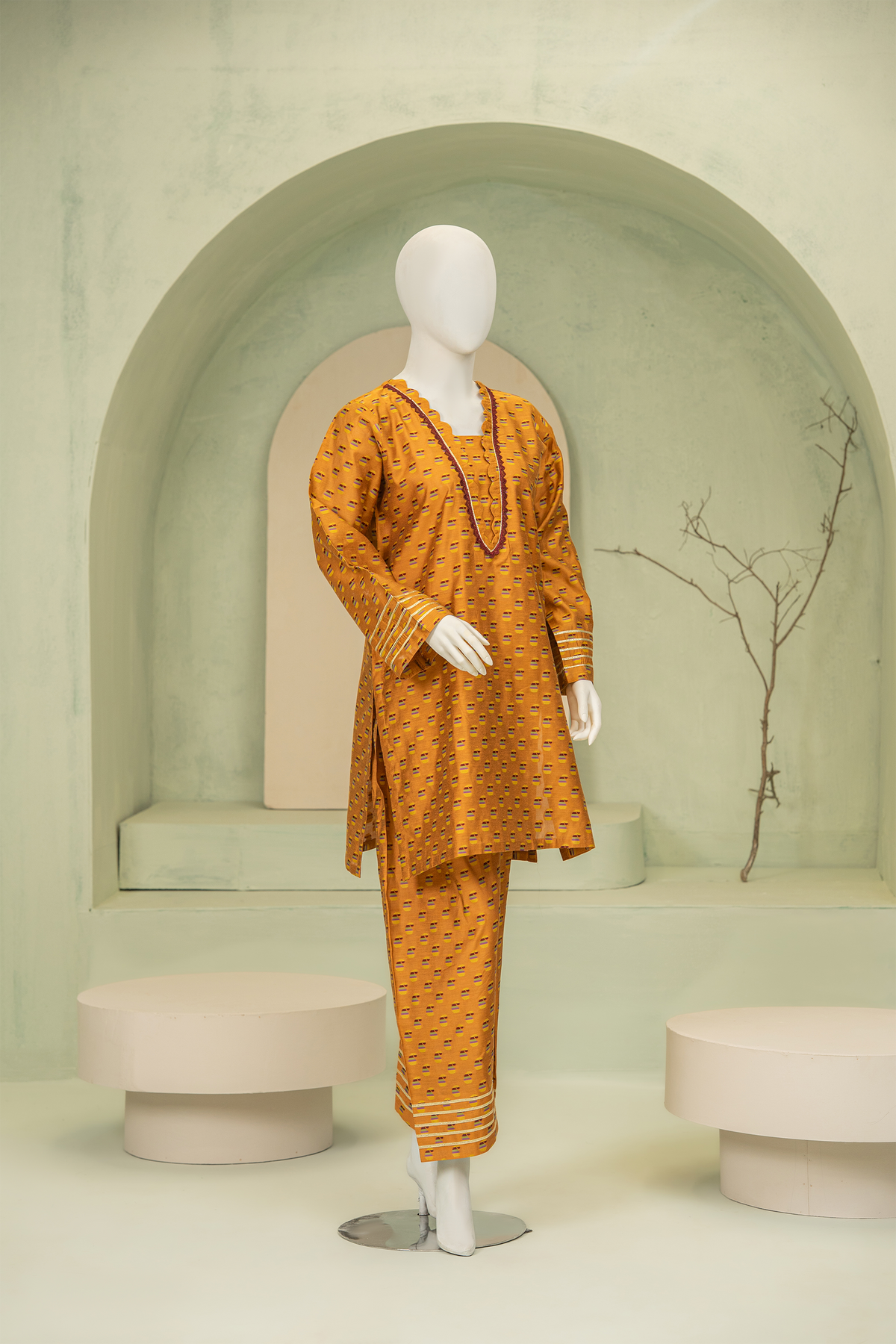 2 piece - Golden Glow  Viscose Silk Jacquard