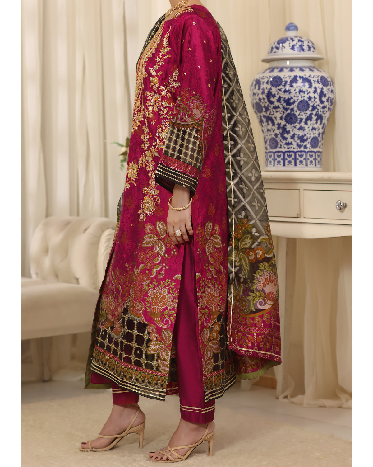 Gulzar - Viscose Silk Self-Jacquard 3Pc