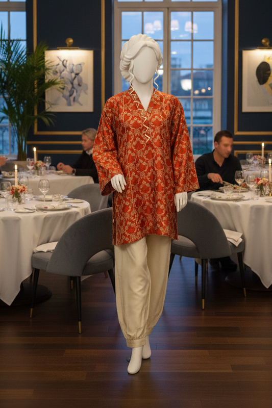2 piece - Damask Viscose Silk Jacquard. JR2P-4