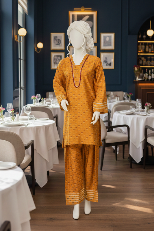 2 piece - Golden Glow  Viscose Silk Jacquard