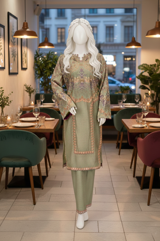 2 piece - Matcha Viscose Silk.