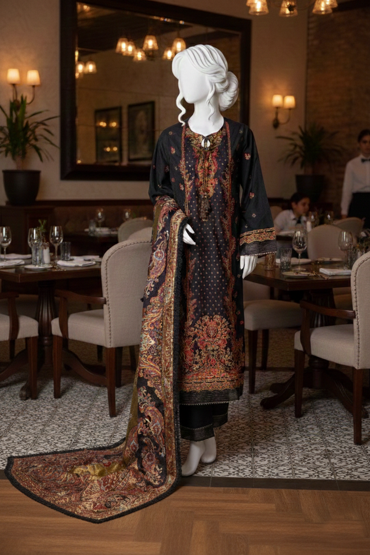 3 piece - Verdant Vogue Viscose Silk Self-Jacquard.