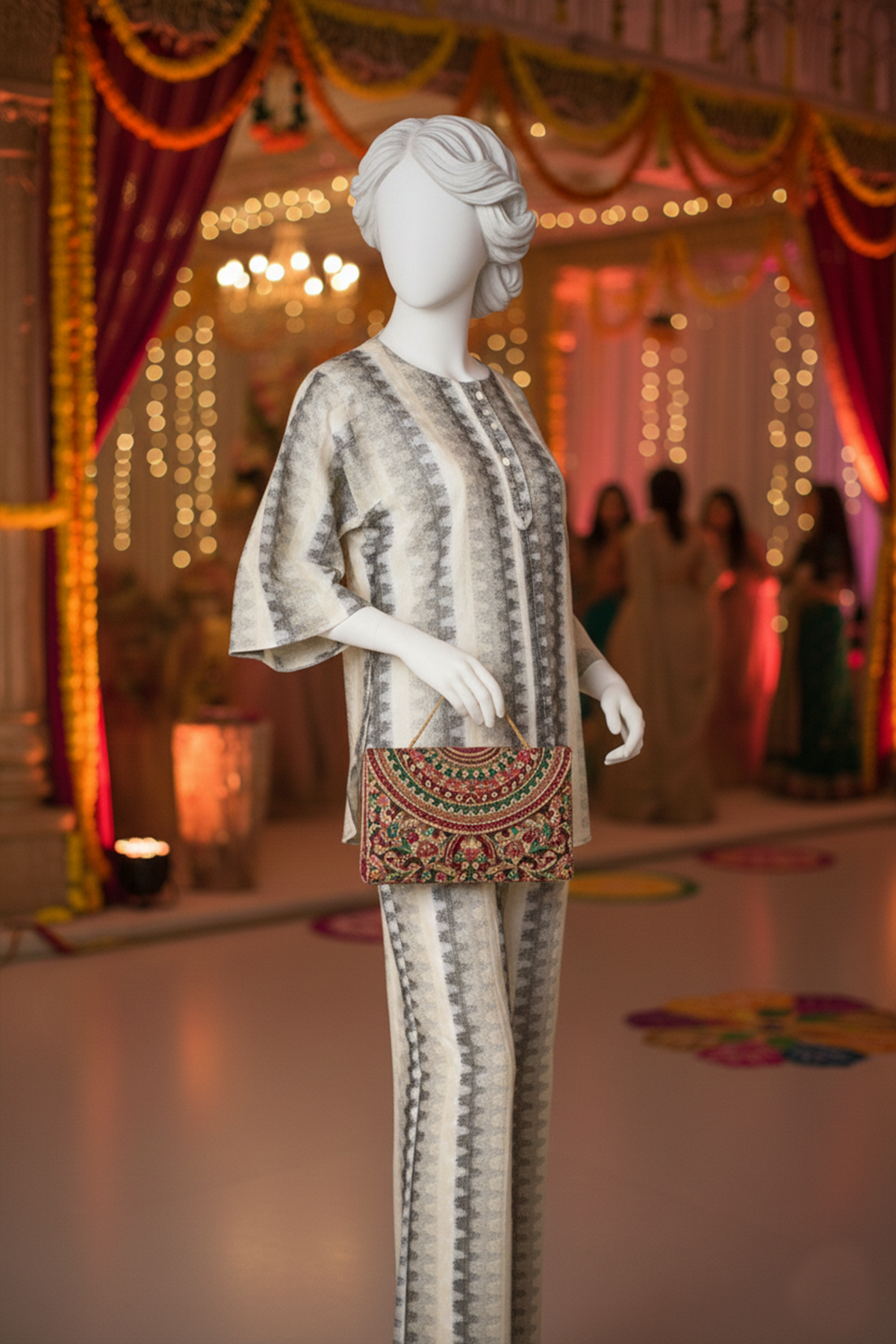 2 piece - CROSS LINE Viscose jacquard.