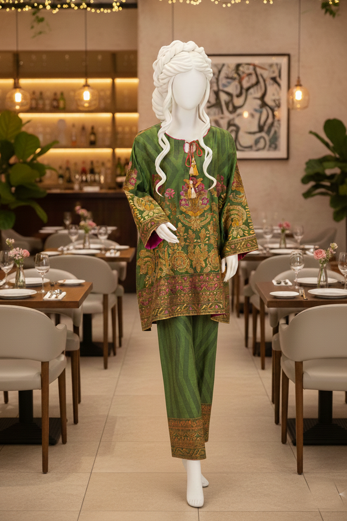 2 piece GARLAND Cotton jacquard.