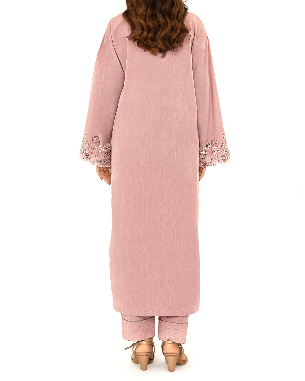 Dusty Rose - Embroidered Pure Cotton Co-ord 2Pc ( CRSE2P-03 )