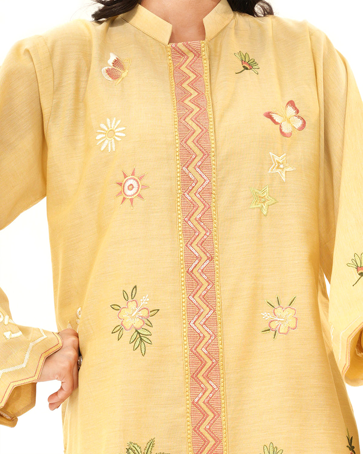 Sunlit Breeze - Embroidered Pure Cotton Co-ord 2Pc ( FBE2P-05 )