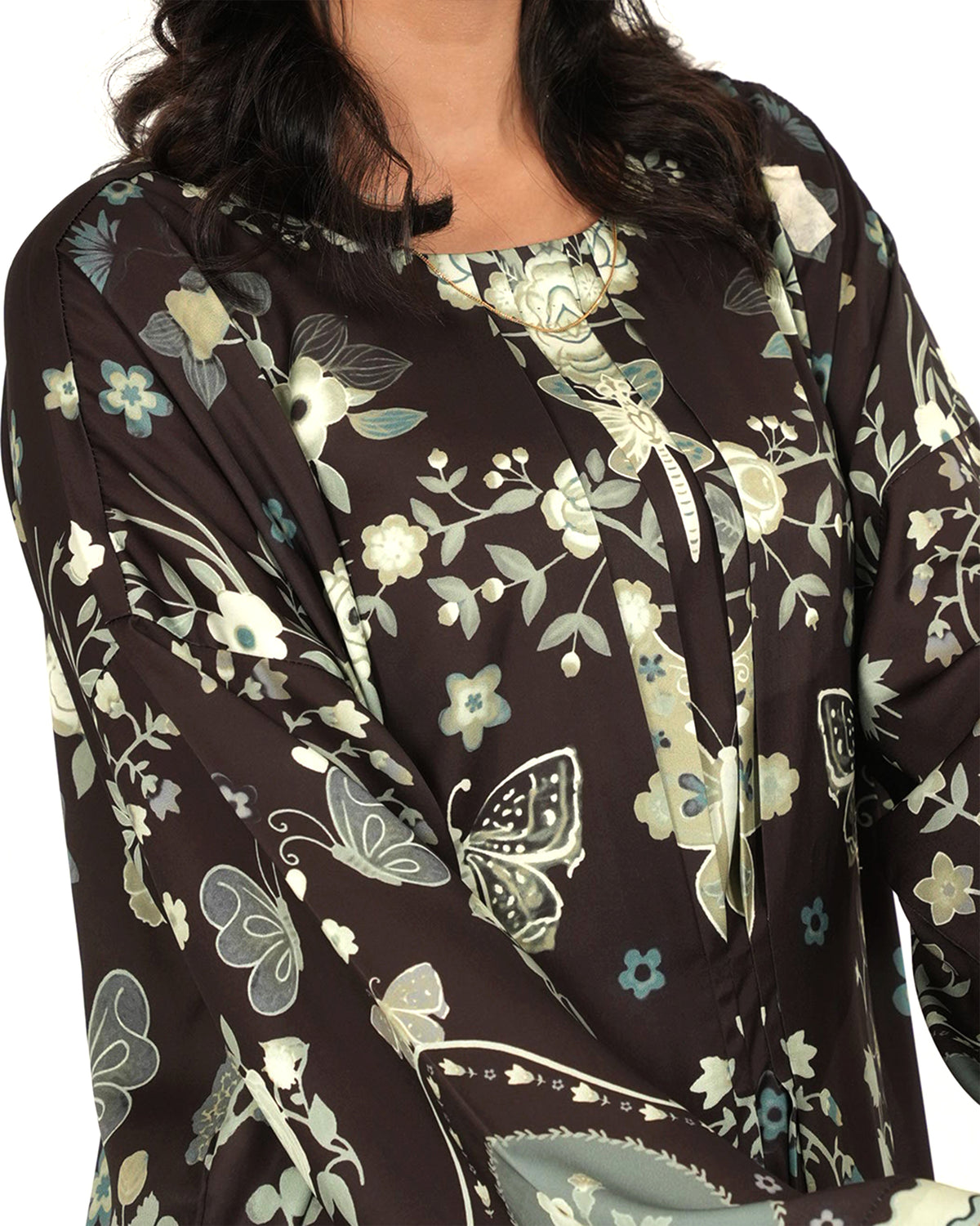 Midnight Flora - Printed Shamoz Hand Embroiderey 2Pc ( EPSS2P-07 )