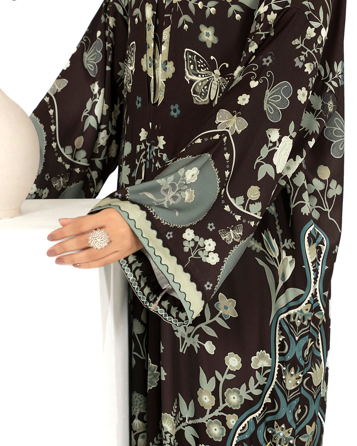 Midnight Flora - Printed Shamoz Hand Embroiderey 2Pc ( EPSS2P-07 )