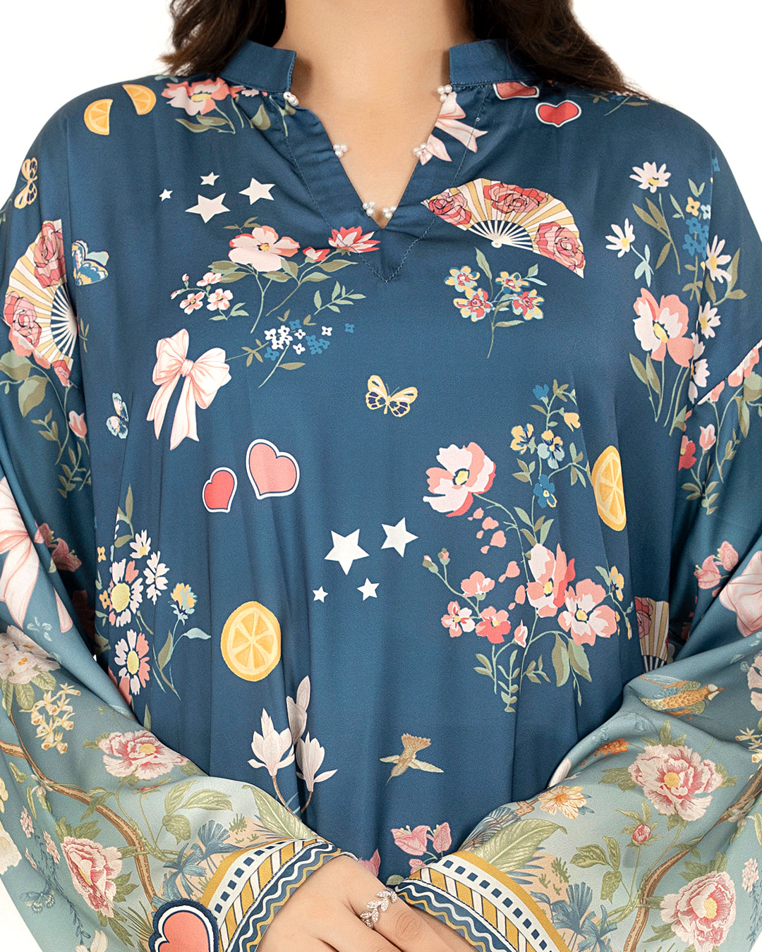 Celestial Bloom - Printed Shamoz Silk Co-ord 2Pc (EPSS2P-05)
