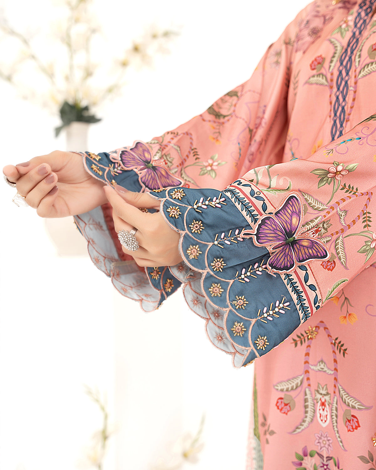 Blush Garden - Printed Shamoz Silk 2Pc (EPSS2P-03)