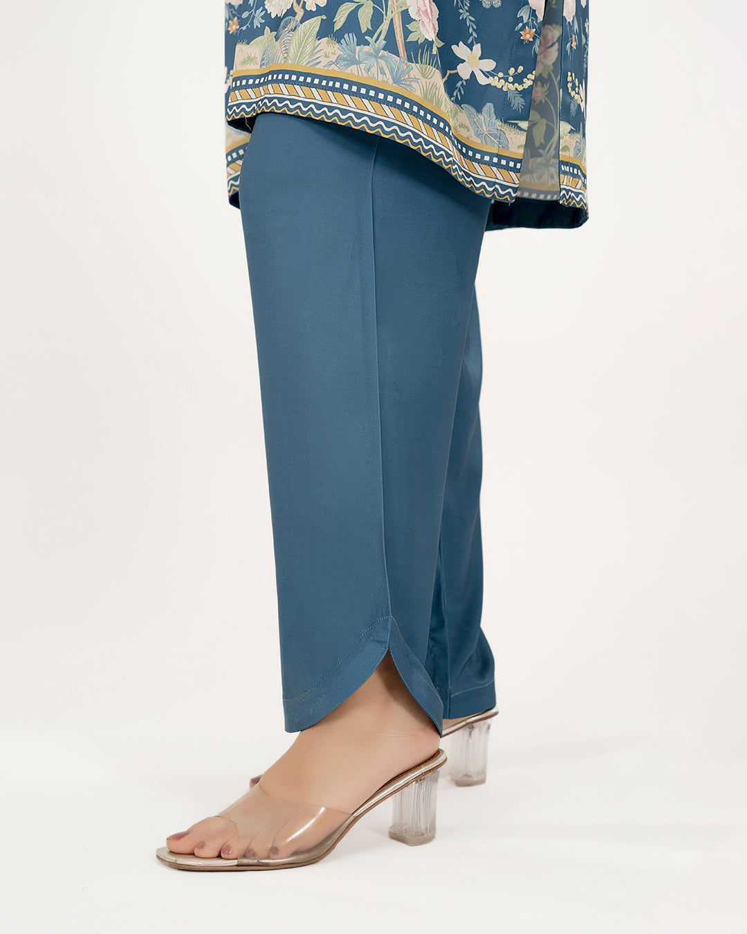 Celestial Bloom - 2 Pc Printed Shamoz Silk Long Shirt ( EPSS2P-05 )