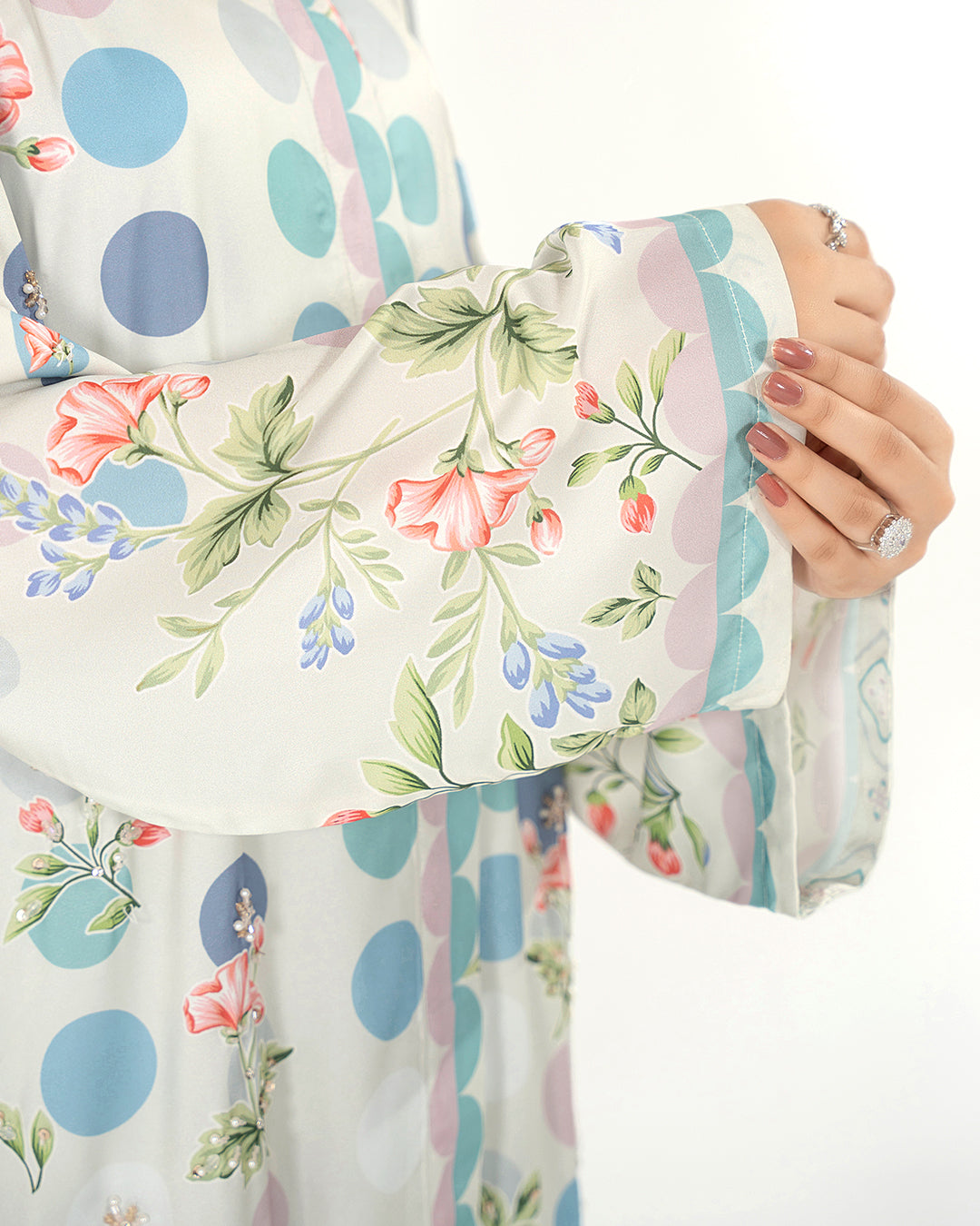 Pastel Polka - Printed Shamoz Silk Co-ord 2Pc (EPSS2P-01)