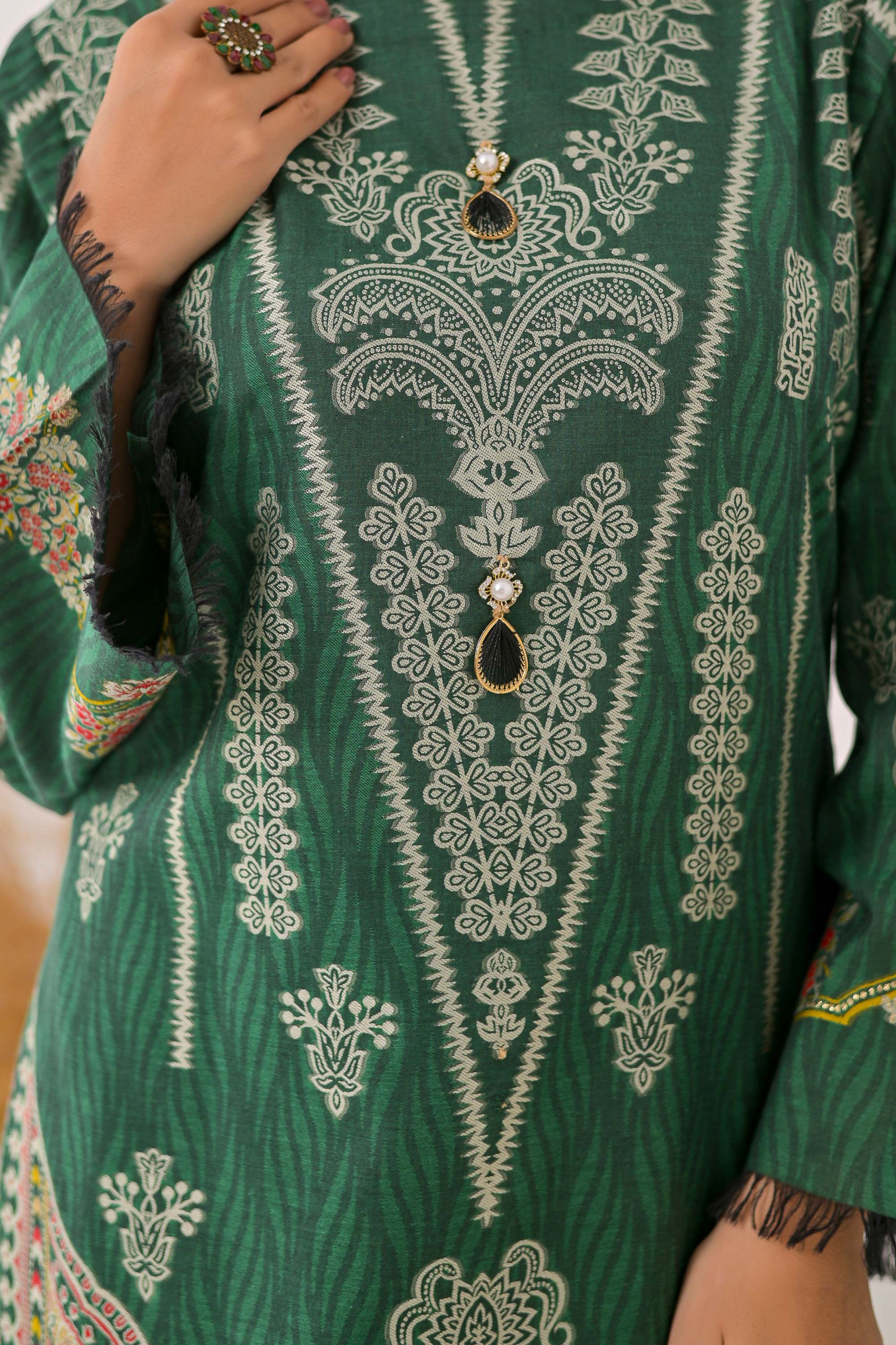 2 piece - Emerald Festive Jacquard. JRS2P-2