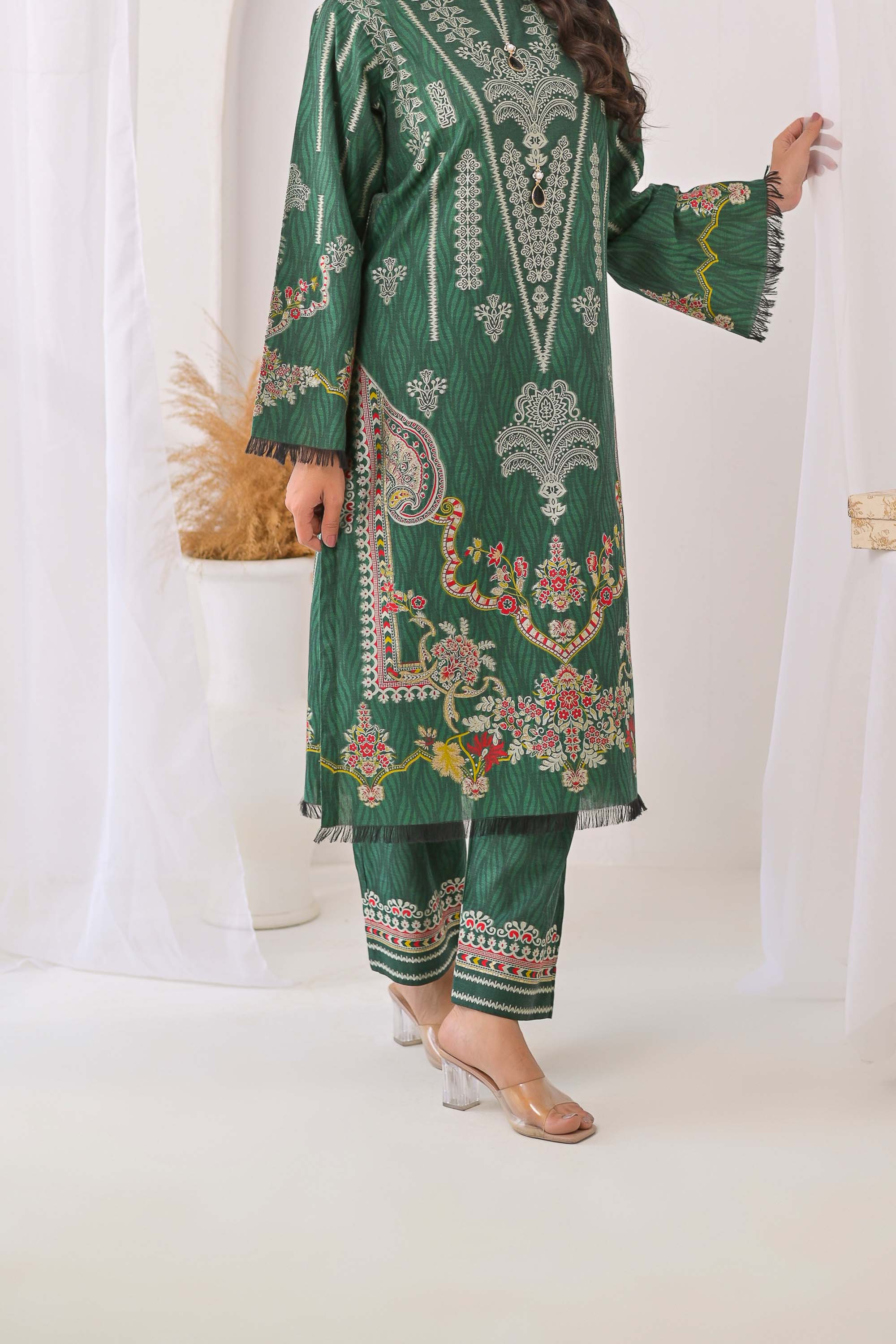 2 piece - Emerald Festive Jacquard. JRS2P-2