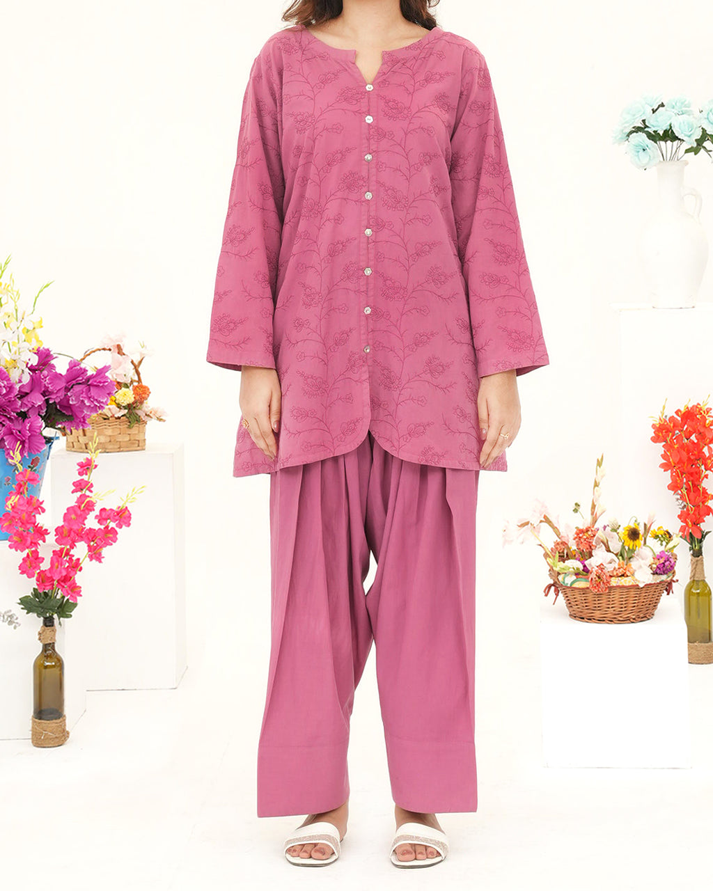 Super Nova - Embroidered Soft Cotton Stitched 2 Piece Co-Ord Set