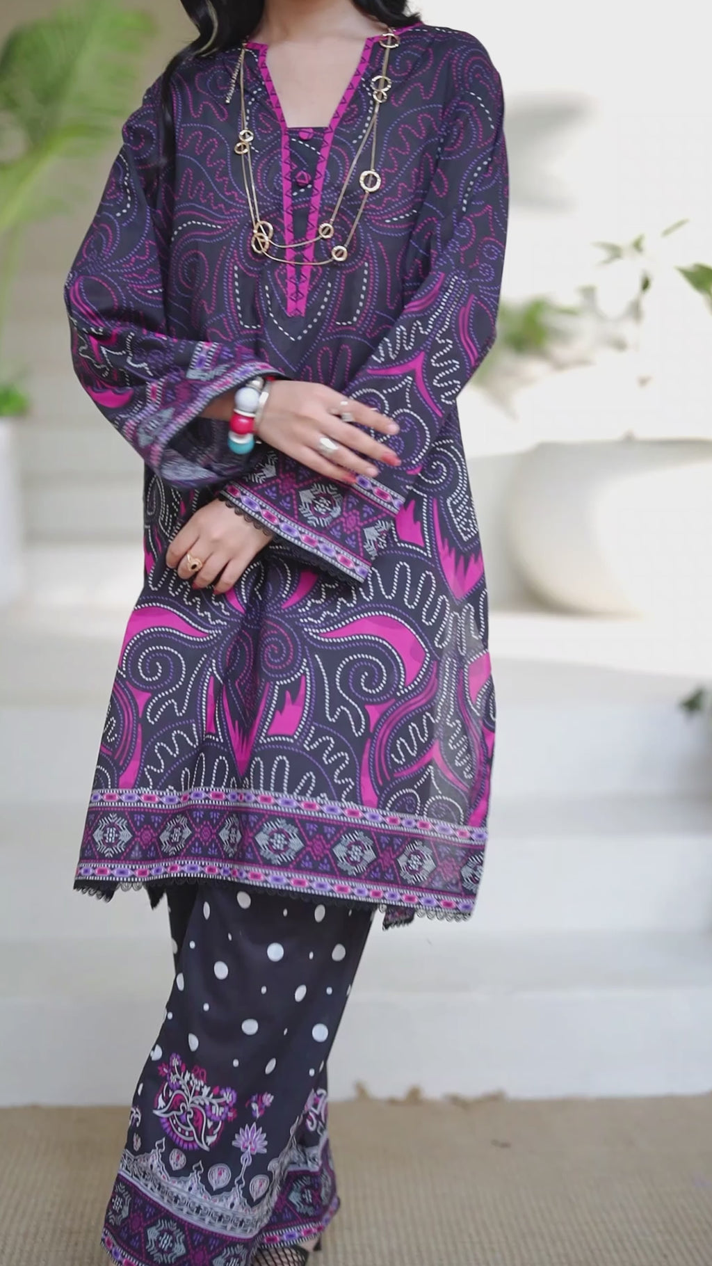 Polka Heritage - 2 Pc Printed Lawn Co-Ord Set ( PL2P-2 )